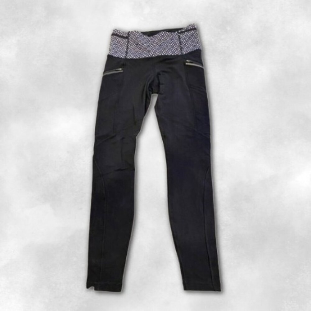 Lululemon Pants High-Waisted Zippered Pockets Lightweight Skin Fit Black W US 6
